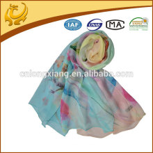 New Style Hijab Digital Printed 100% Silk Chiffon Shawl Turkish Silk Scarf